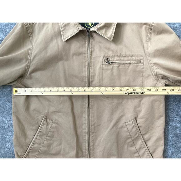 Aigle Khaki Jacket Mens XL Workwear Plaid Lined Coat Preppy - Picture 6 of 9